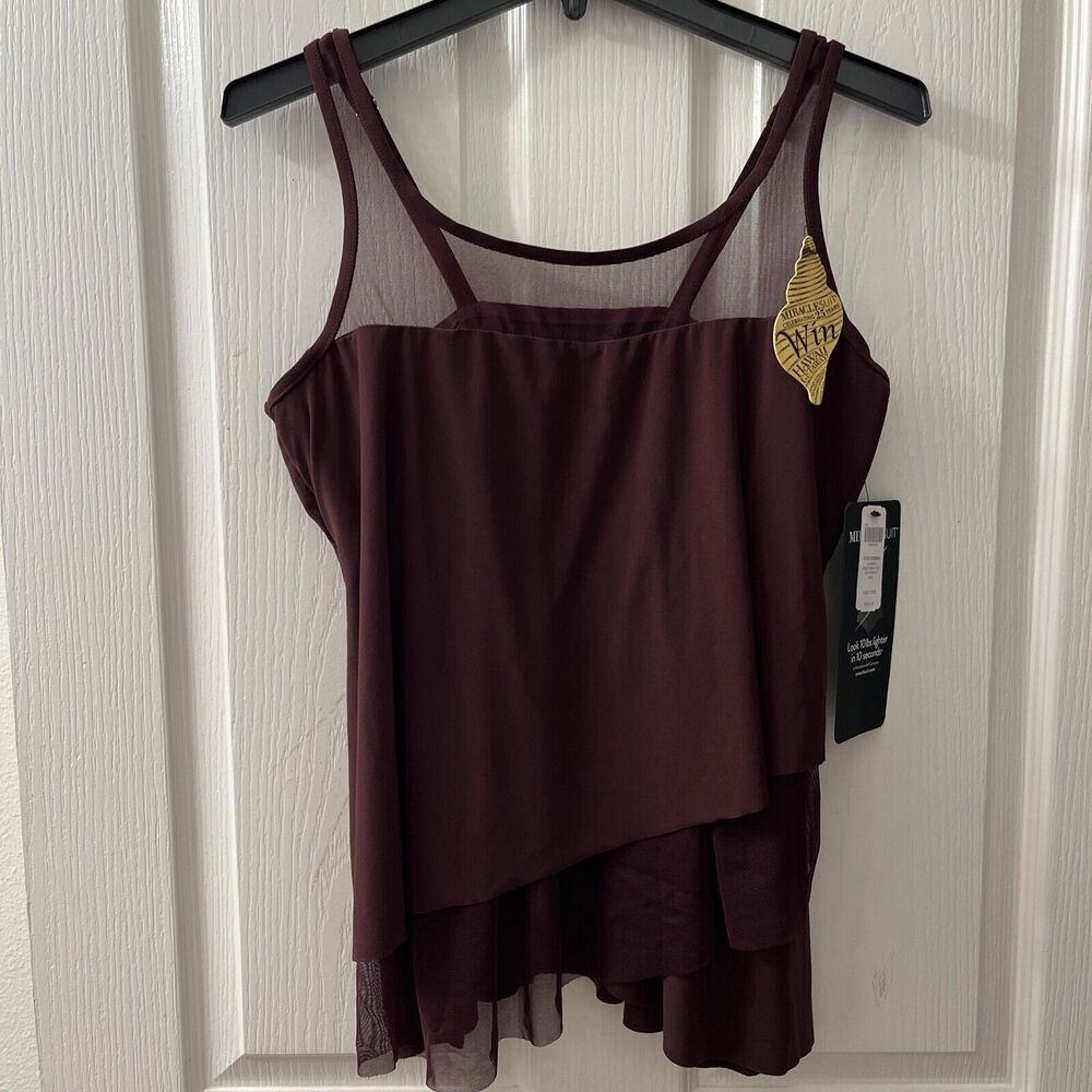 Miraclesuit Women's 12DD Tankini Top Illusionists Mirage Shiraz Underwire‎